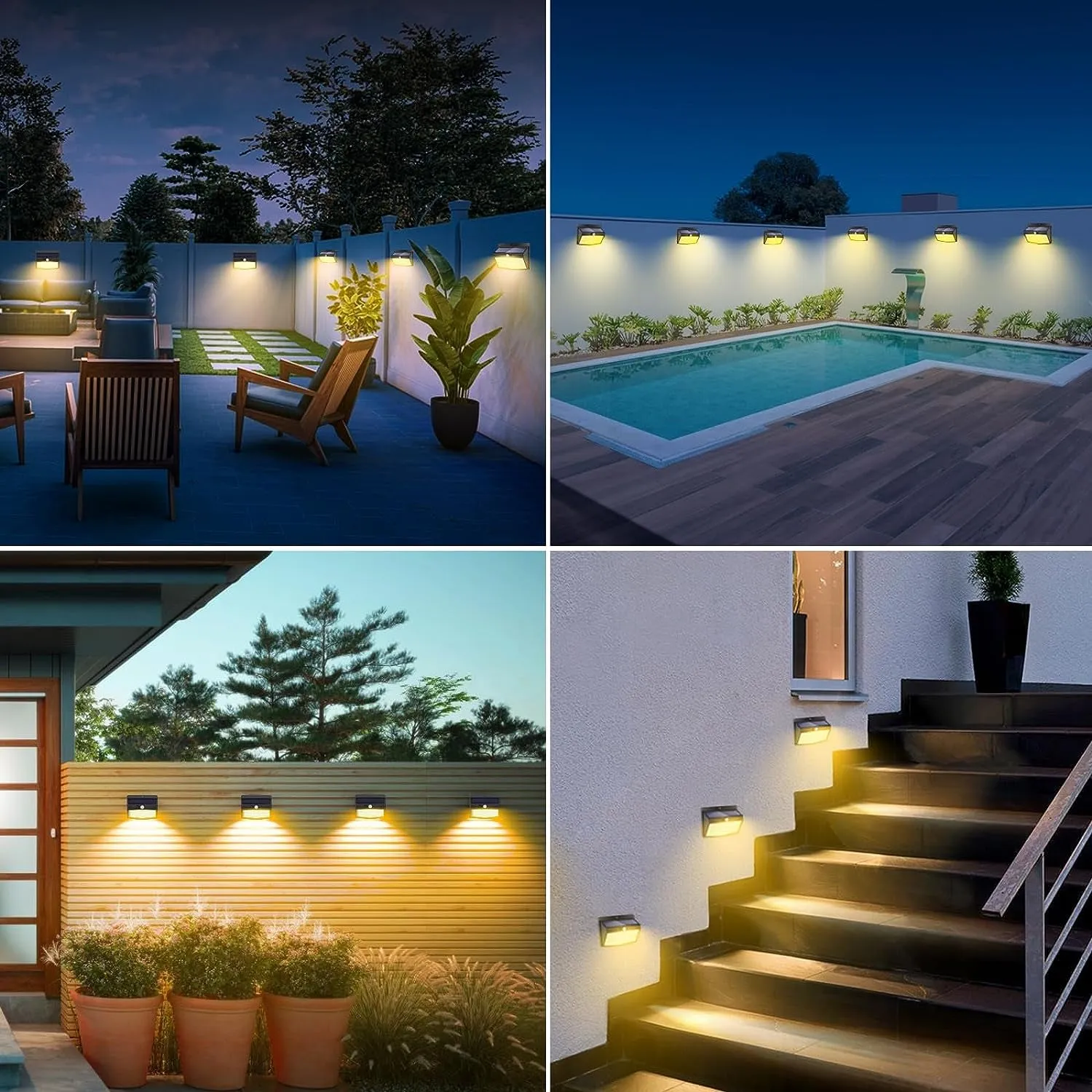 [138 LED/6 Packs] Solar Outdoor Motion Sensor Lights with 3 Lighting Modes Solar Wall Lights Waterproof Solar Security Powered Lights for Garden Fence Yard Deck Garage, Warm White