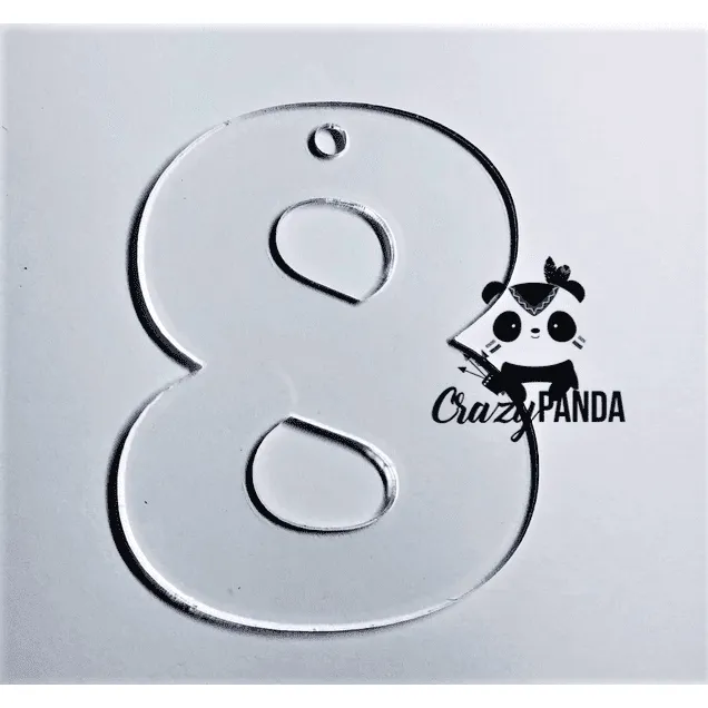 Acrylic Blank Clear Individual Numbers (60-100mm) ~ 1.5mm