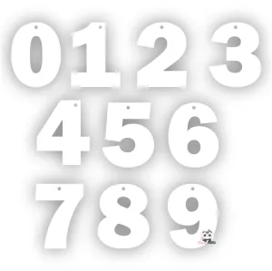 Acrylic White Individual Numbers (32-50mm)