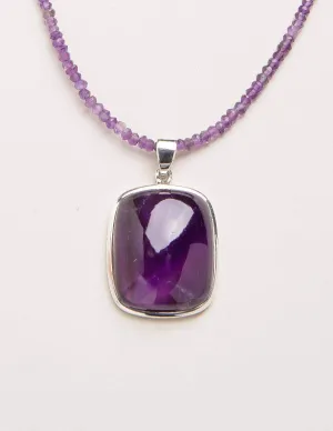 Amethyst Square Cut Beaded Necklace - One of a Kind