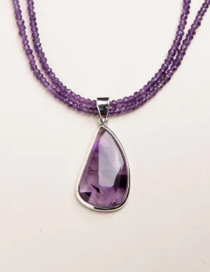 Amethyst Teardrop Pendant Necklace - One of a Kind