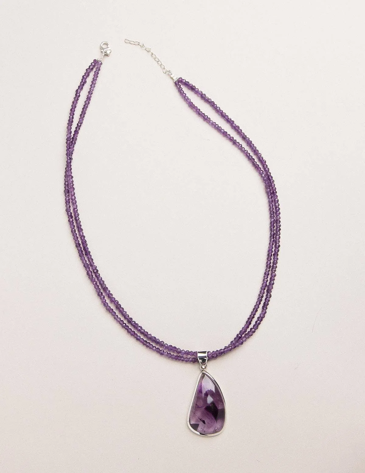 Amethyst Teardrop Pendant Necklace - One of a Kind