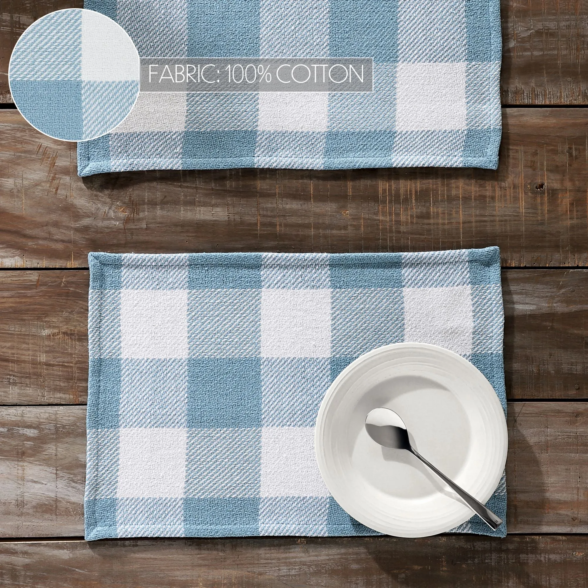 Annie Buffalo Check Blue Placemat Set of 2 13x19