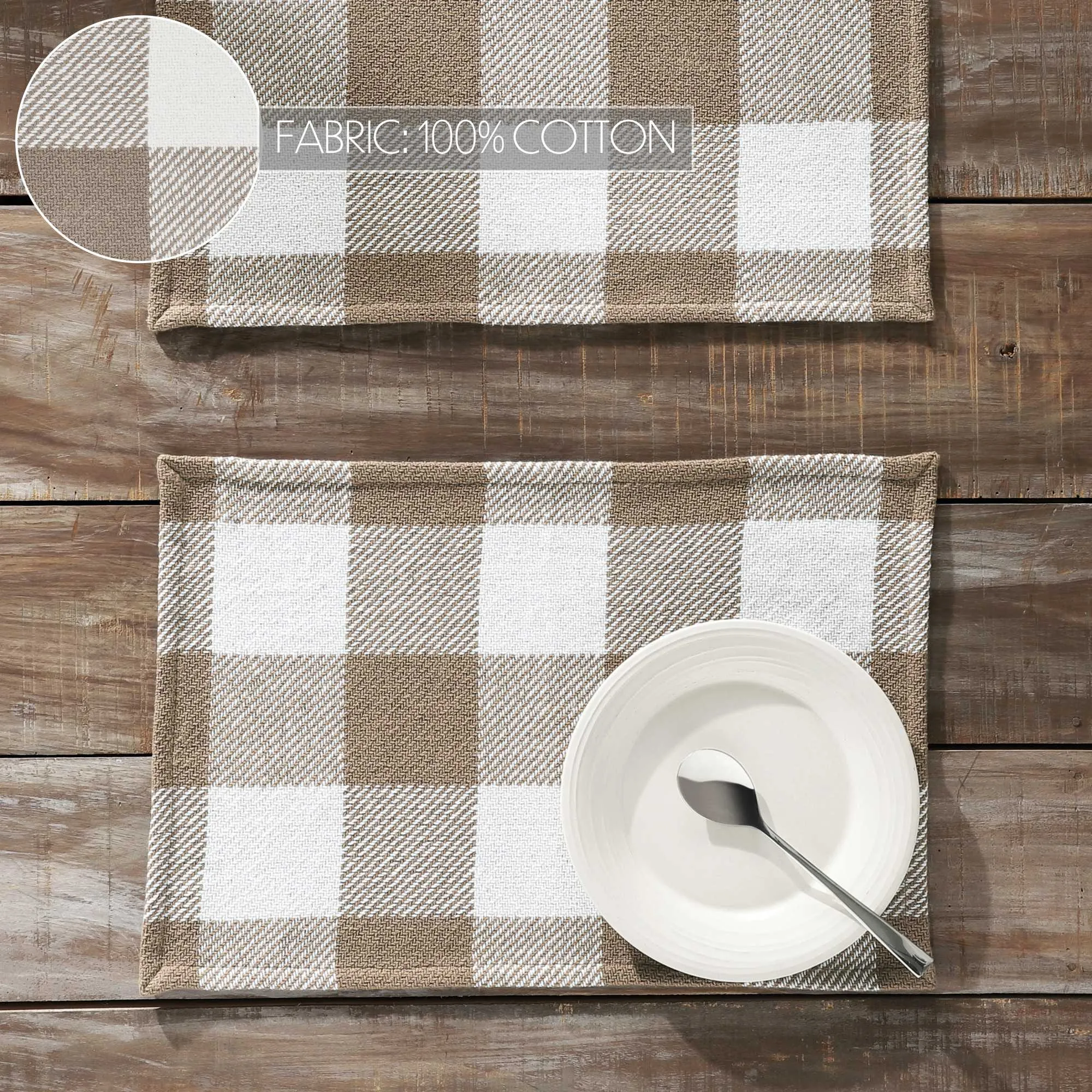 Annie Buffalo Check Portabella Placemat Set of 2 13x19