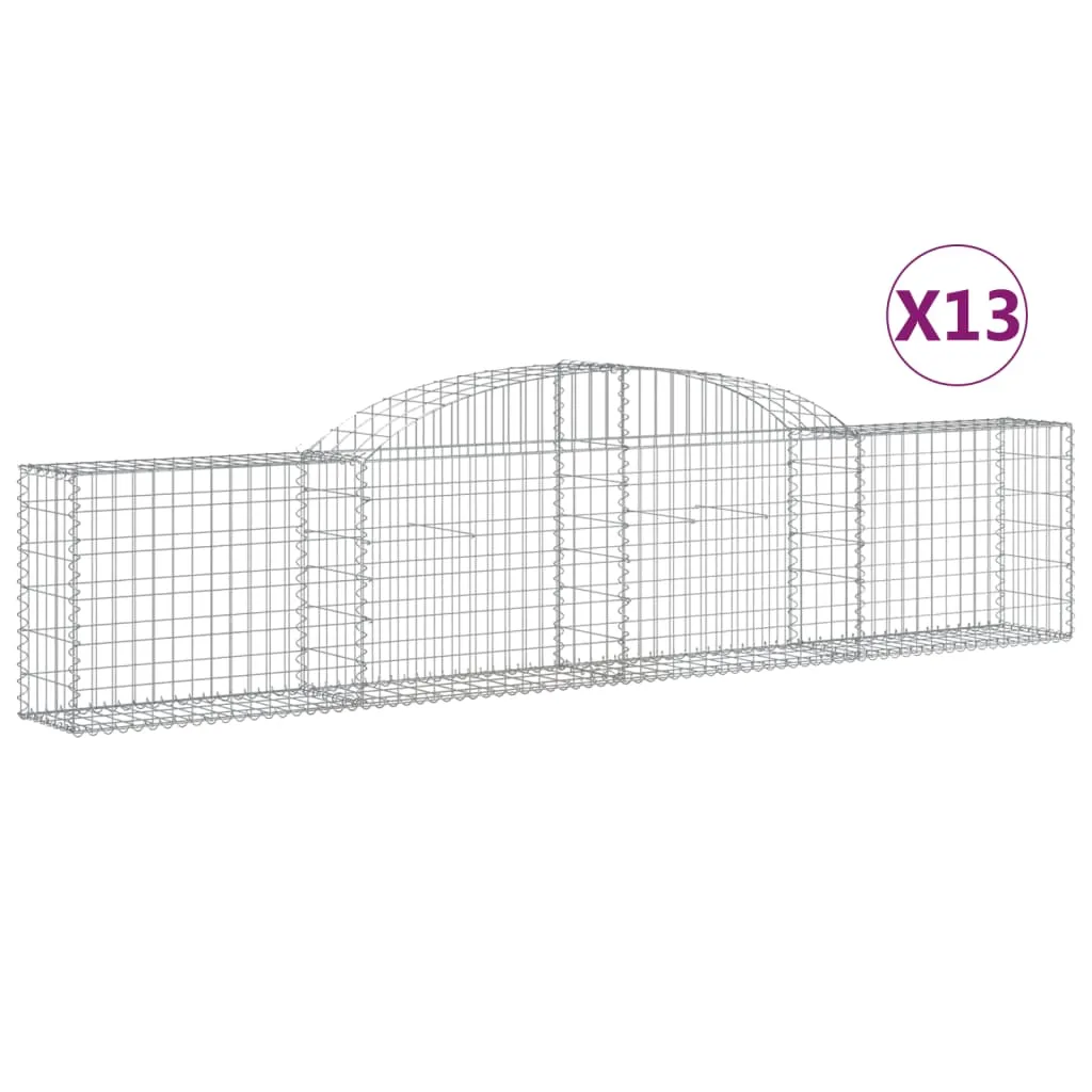 Arched Gabion Baskets 13 pcs 300x30x60/80 cm Galvanised Iron