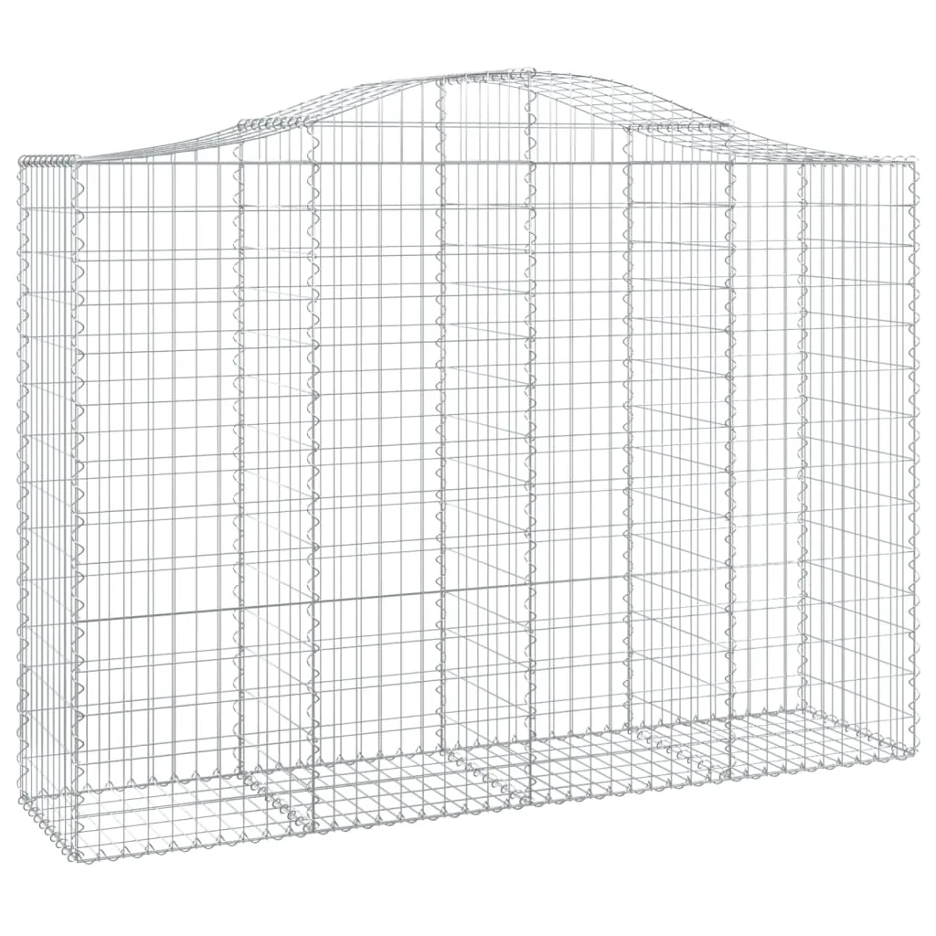 Arched Gabion Baskets 14 pcs 200x50x140/160 cm Galvanised Iron