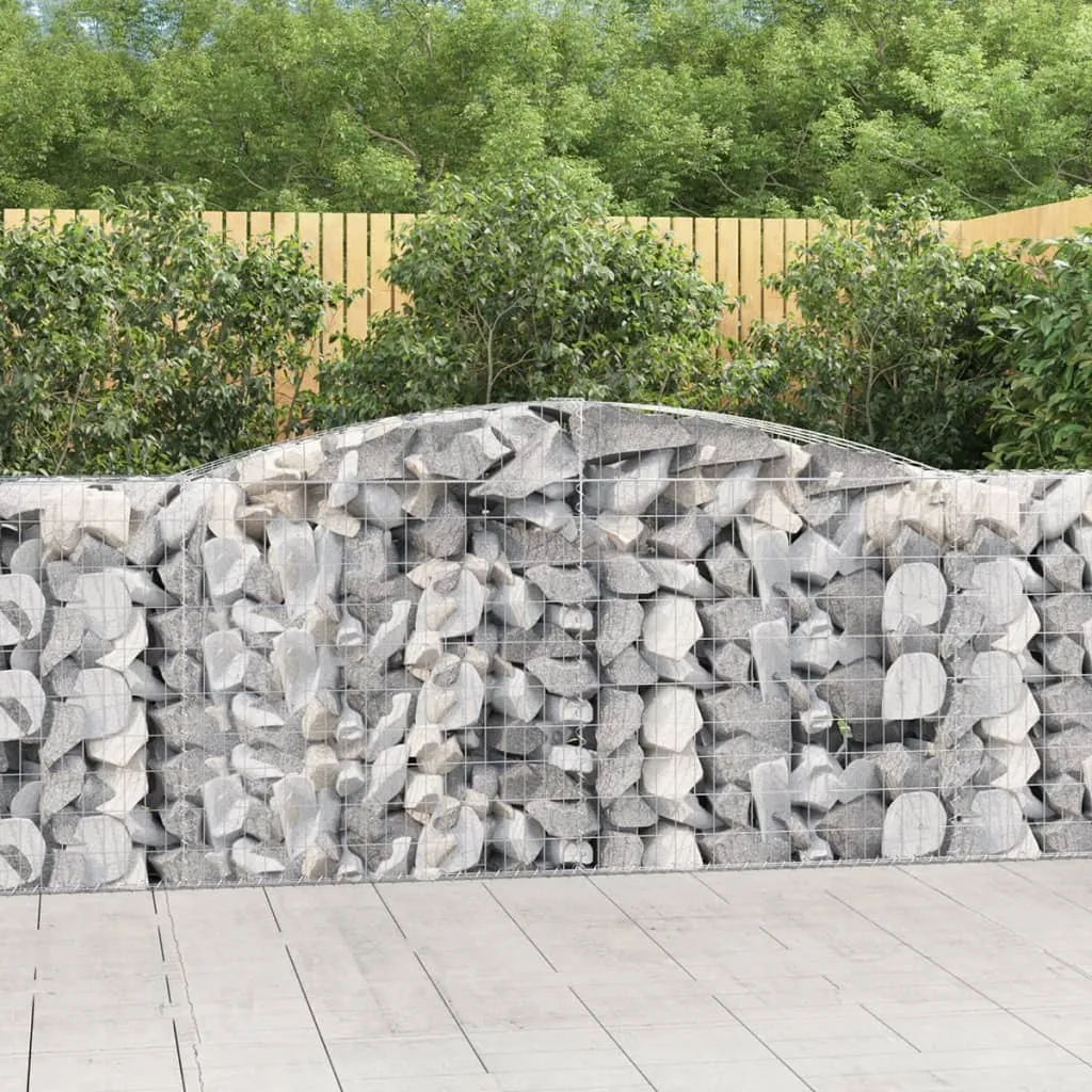 Arched Gabion Baskets 15 pcs 400x50x100/120 cm Galvanised Iron