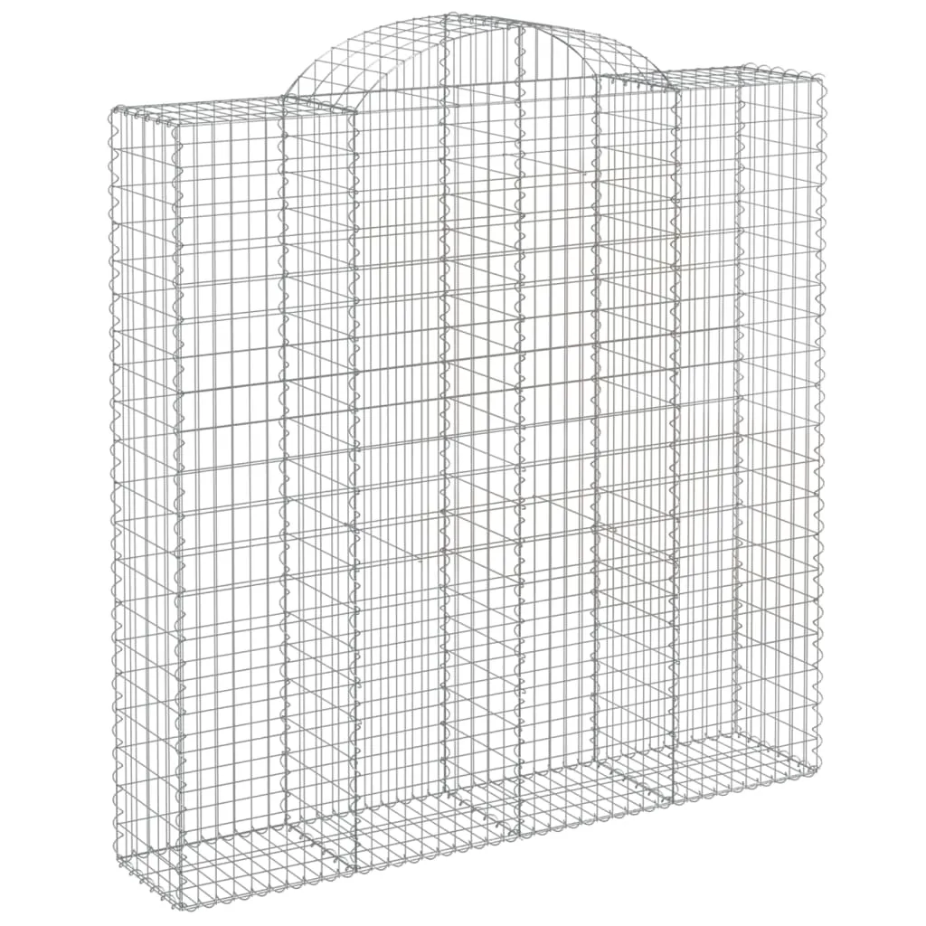 Arched Gabion Baskets 2 pcs 200x50x200/220 cm Galvanised Iron