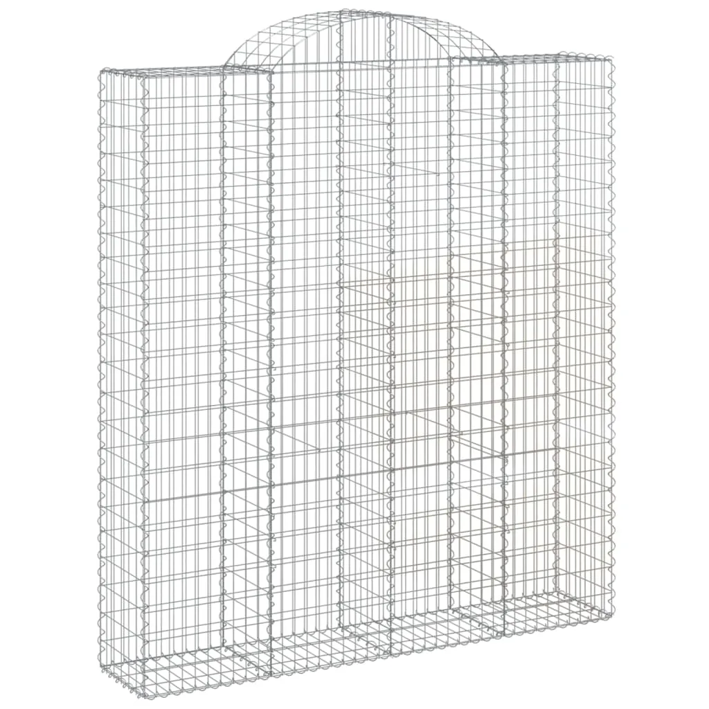 Arched Gabion Baskets 2 pcs 200x50x220/240 cm Galvanised Iron