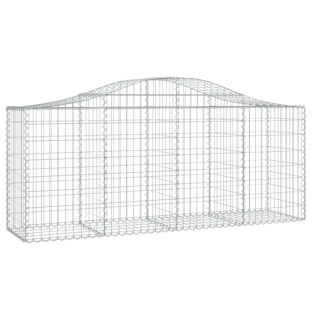 Arched Gabion Baskets 2 pcs 200x50x80/100 cm Galvanised Iron