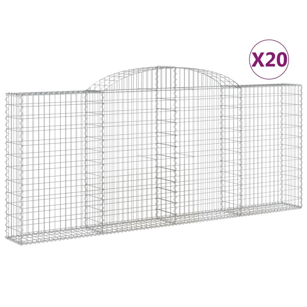 Arched Gabion Baskets 20 pcs 300x30x120/140 cm Galvanised Iron