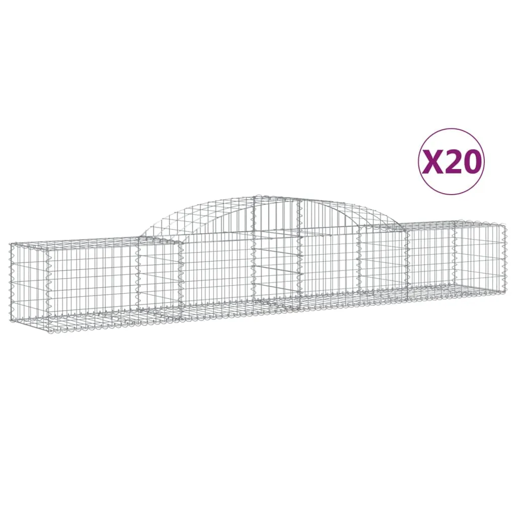 Arched Gabion Baskets 20 pcs 300x50x40/60 cm Galvanised Iron