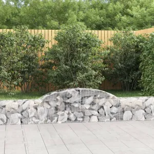 Arched Gabion Baskets 3 pcs 300x30x40/60 cm Galvanised Iron