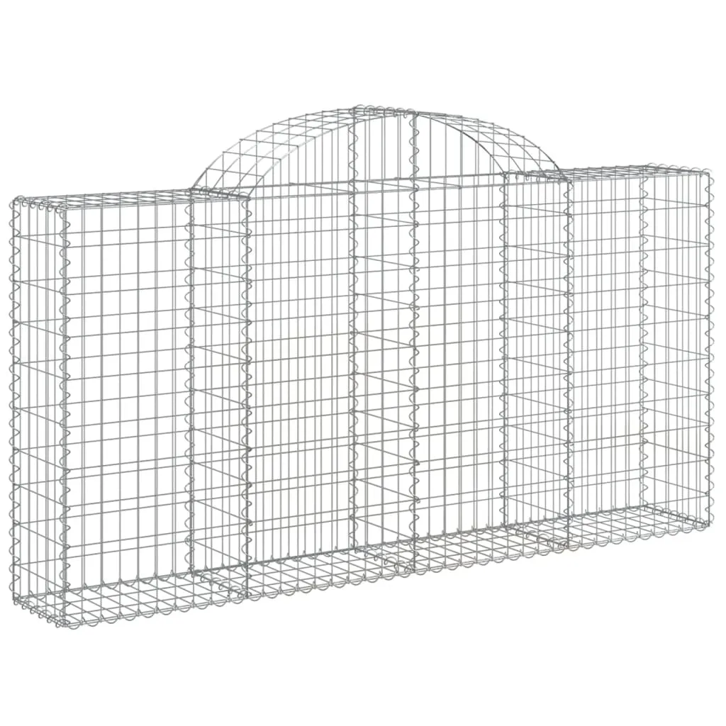 Arched Gabion Baskets 4 pcs 200x30x100/120 cm Galvanised Iron