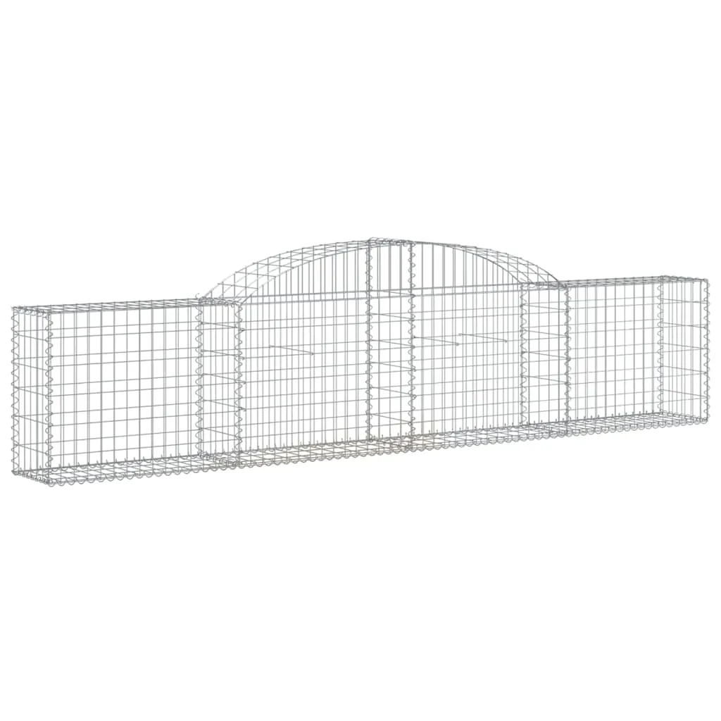 Arched Gabion Baskets 4 pcs 300x30x60/80 cm Galvanised Iron