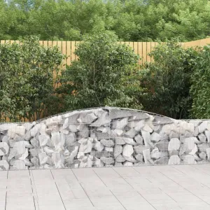 Arched Gabion Baskets 4 pcs 400x30x60/80 cm Galvanised Iron