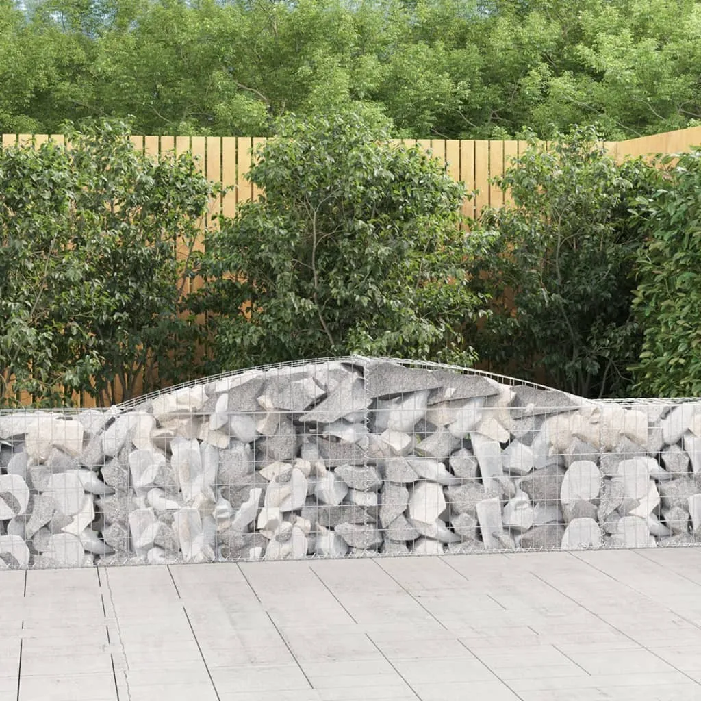 Arched Gabion Baskets 4 pcs 400x30x60/80 cm Galvanised Iron