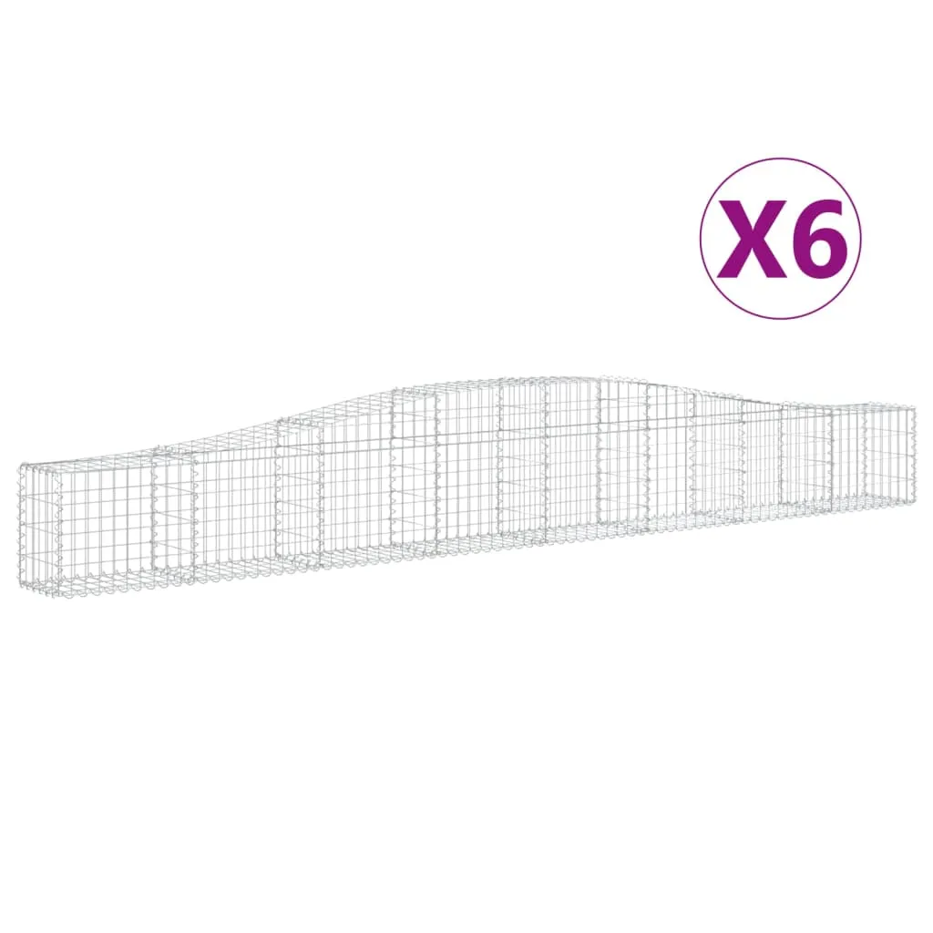 Arched Gabion Baskets 6 pcs 400x30x40/60 cm Galvanised Iron