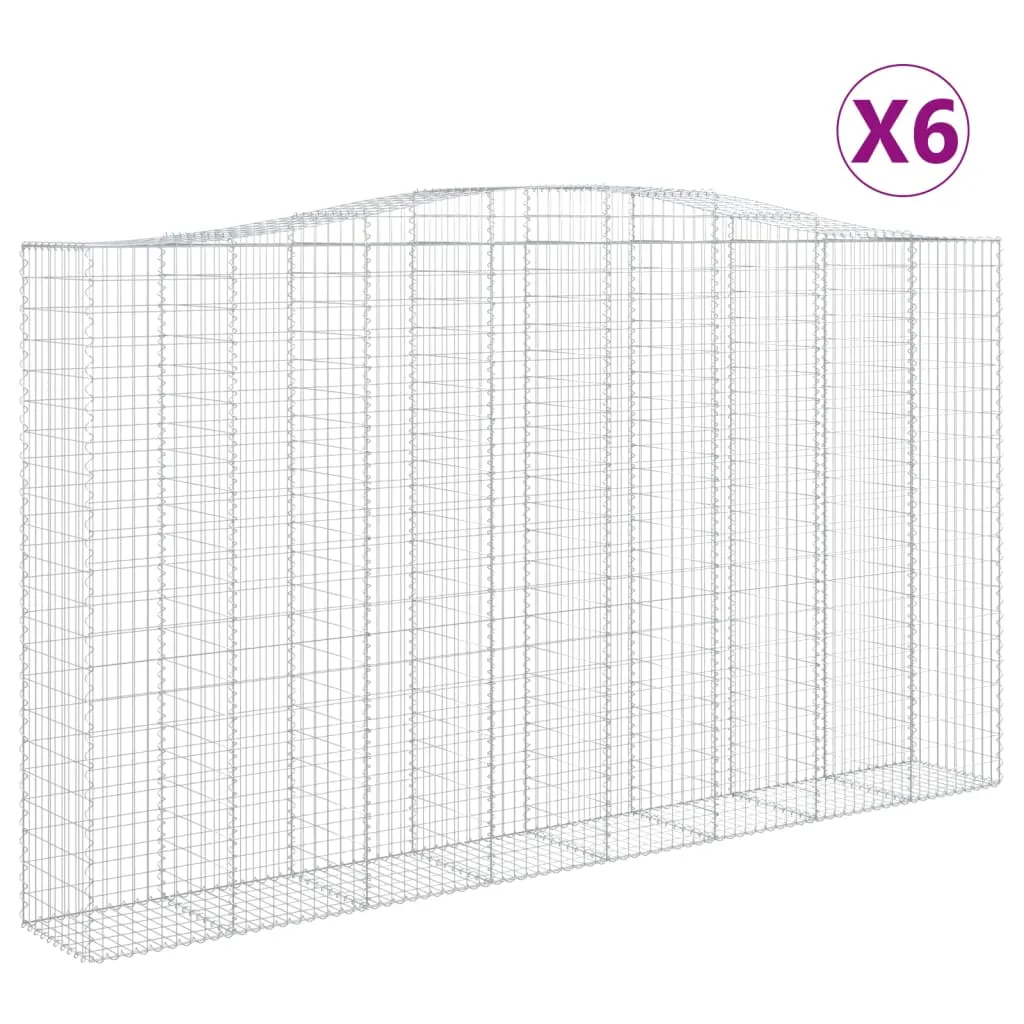 Arched Gabion Baskets 6 pcs 400x50x220/240 cm Galvanised Iron