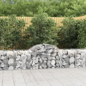 Arched Gabion Baskets 9 pcs 200x50x60/80 cm Galvanised Iron