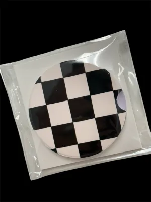 Black White Checkered Car Coaster