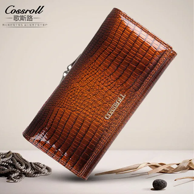 Brand Womens Wallets and Purses Female Long European and American Style Genuine Leather Wallet Coin Purse Ladies Designer Wallet