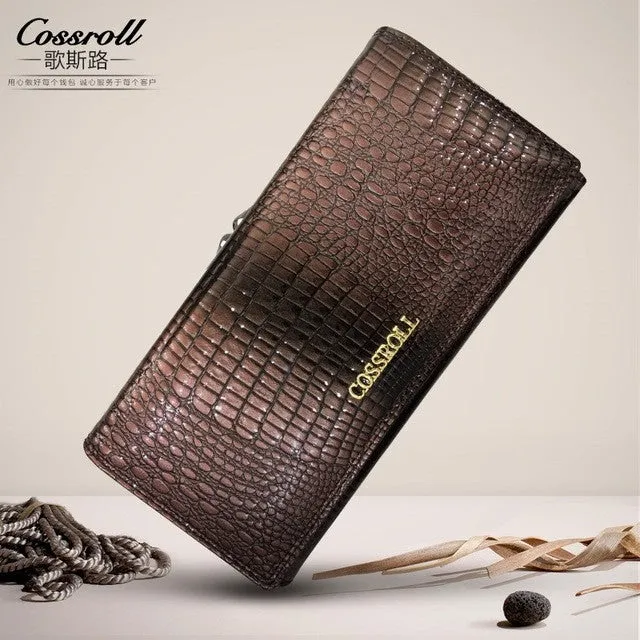 Brand Womens Wallets and Purses Female Long European and American Style Genuine Leather Wallet Coin Purse Ladies Designer Wallet