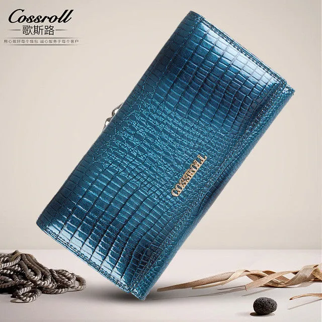 Brand Womens Wallets and Purses Female Long European and American Style Genuine Leather Wallet Coin Purse Ladies Designer Wallet