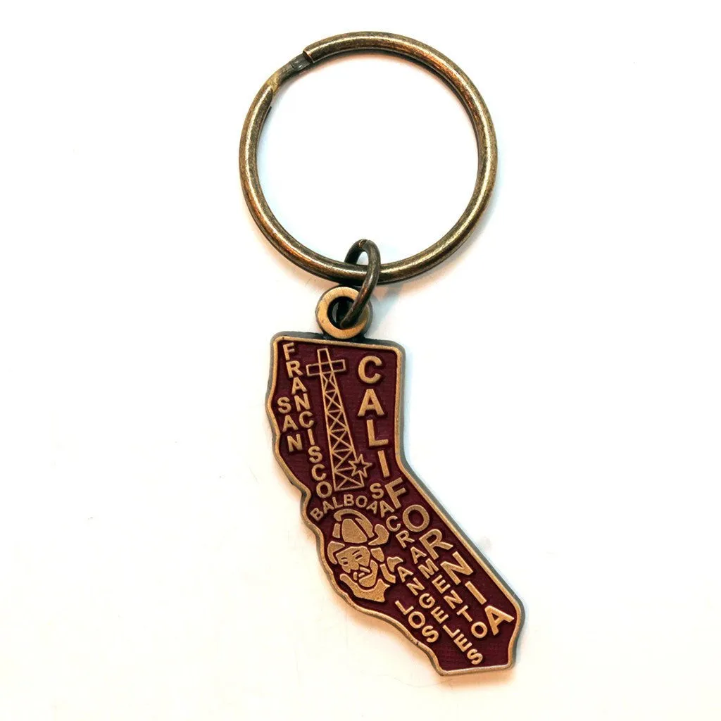 California Key Chain - High Quality Thick Metal State Key Ring