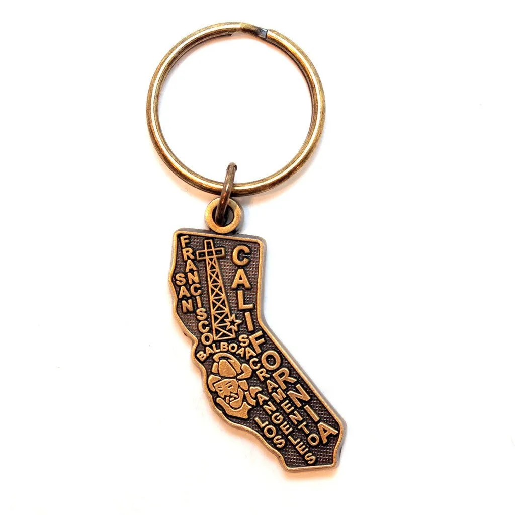 California Key Chain - High Quality Thick Metal State Key Ring