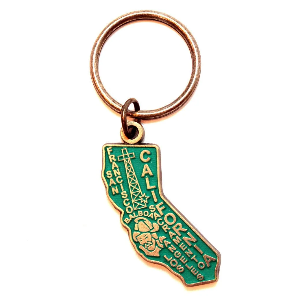 California Key Chain - High Quality Thick Metal State Key Ring