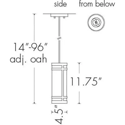 Classics 10187-SFM Indoor/Outdoor Semi Flush Mount Pendant By Ultralights Lighting