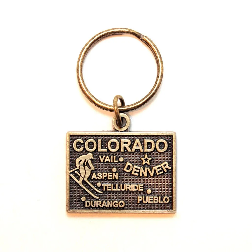 Colorado Key Chain - High Quality Thick Metal State Key Ring