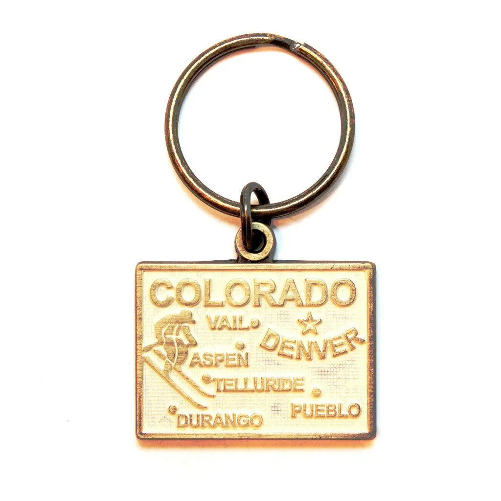 Colorado Key Chain - High Quality Thick Metal State Key Ring