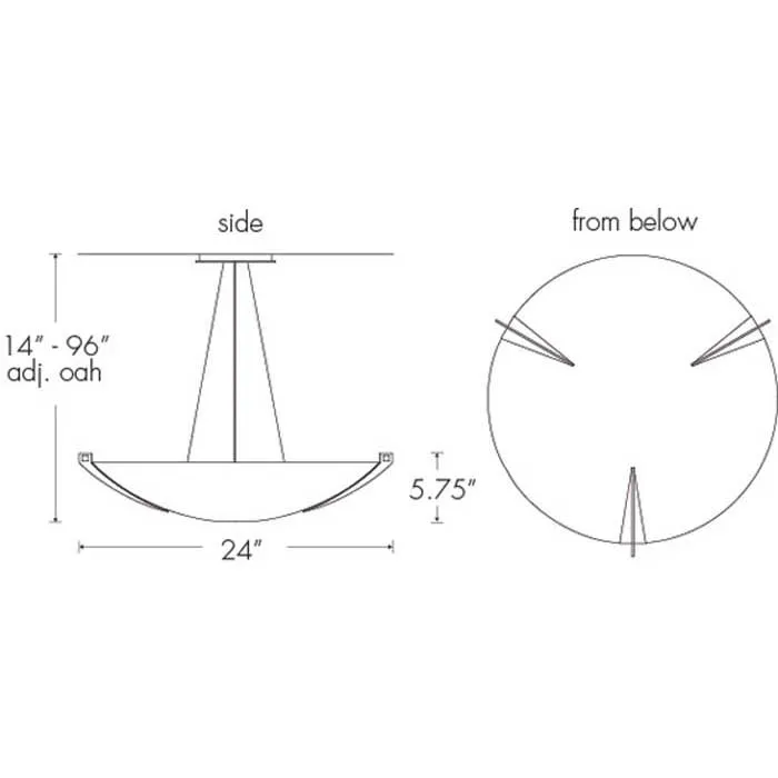 Compass 11202-24-CH Indoor/Outdoor Cable Hung Pendant By Ultralights Lighting