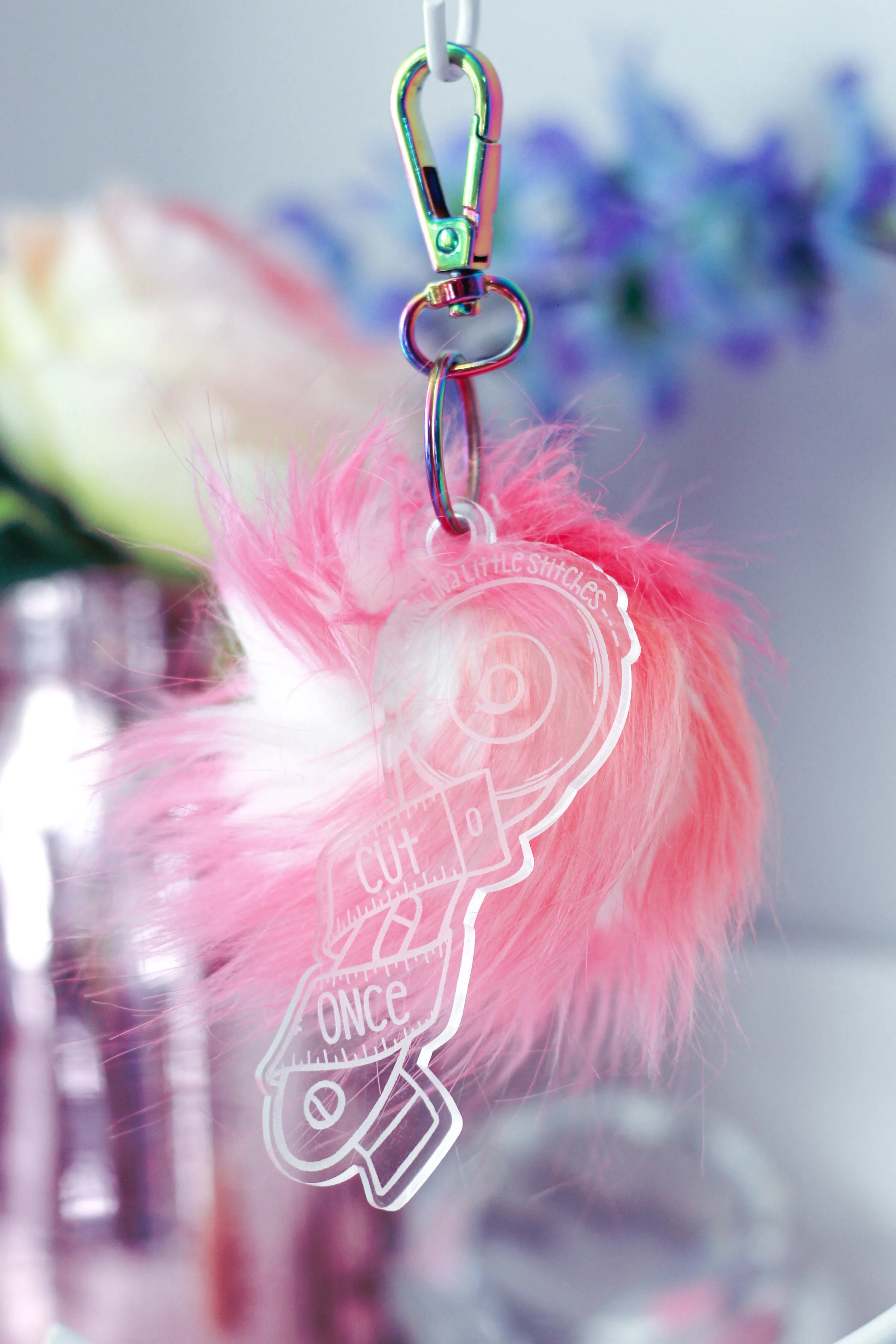 Custom Logo Pom Pom Keychain