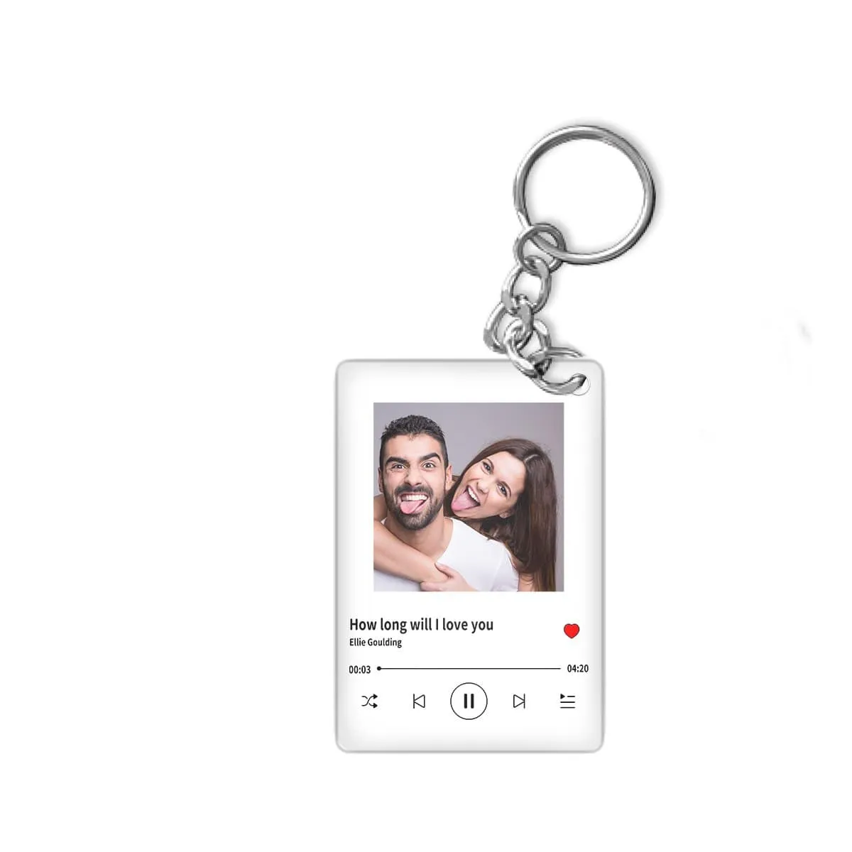 Custom Photo Song&Singer Heart Plaque Frame Acrylic Keychain