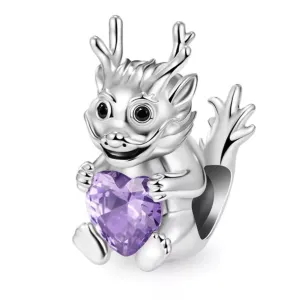 Cute Dragon Charm - 925 Sterling Silver