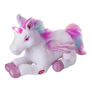 Dazmers Unicorn Stuffed Animal Toy With Magical Lights and Sounds Pink