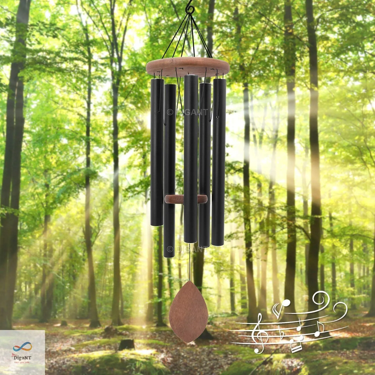 DigaNT Wind Chime Premiere Royal Tuned 42 Inches Home Decoration Balcony Office Garden Decor Metal Positive Vibrations