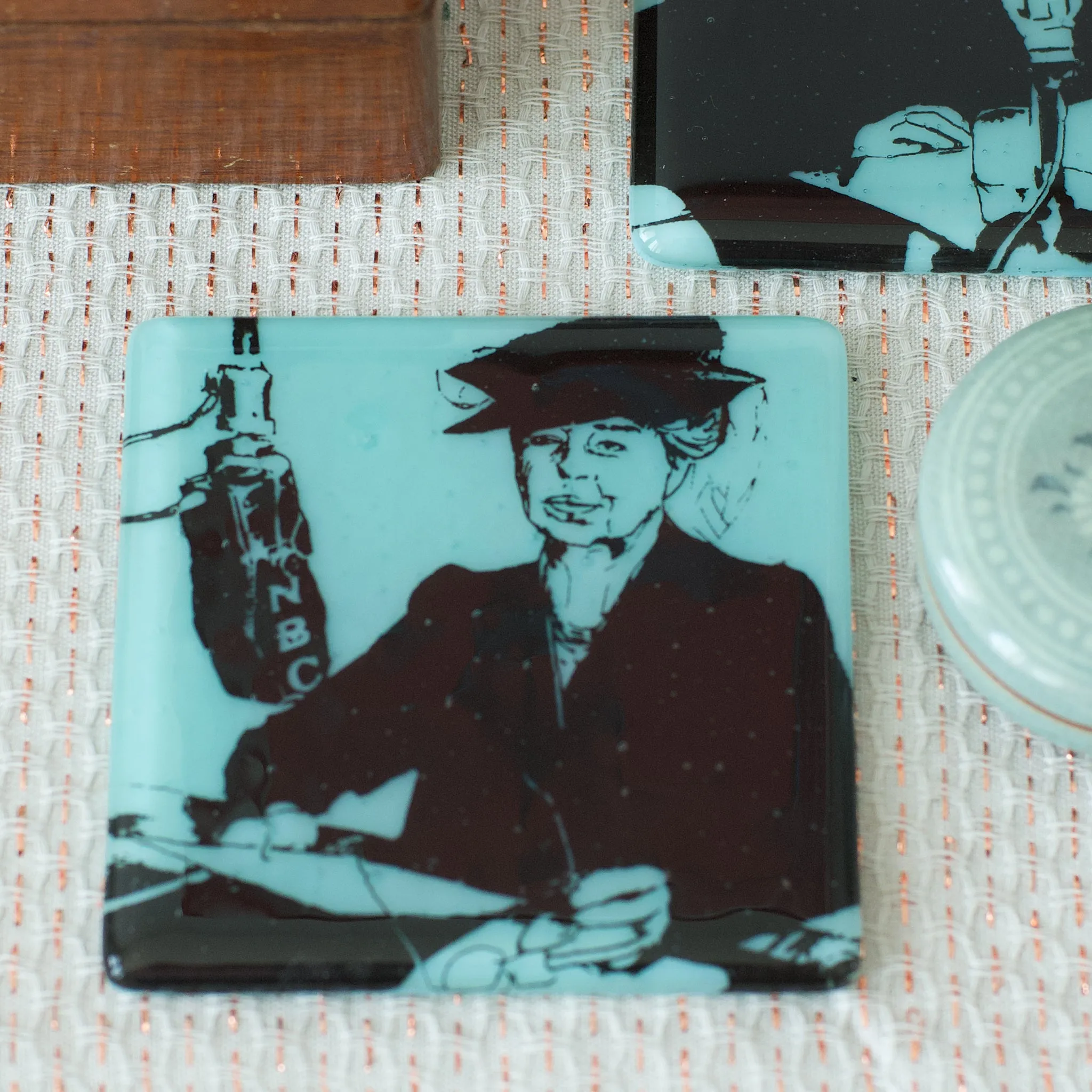 Eleanor Roosevelt Fused Glass Coaster