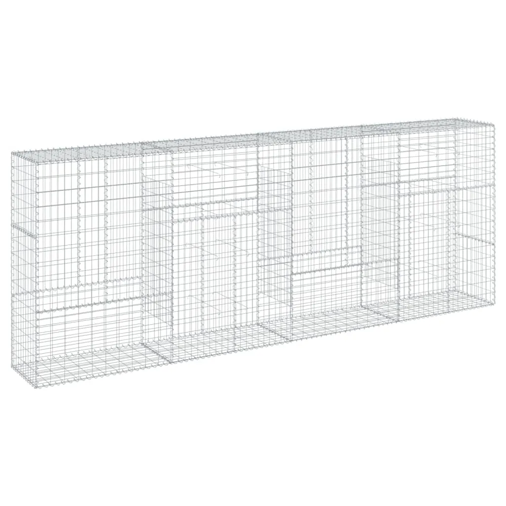 Gabion Basket with Cover 400x50x150 cm Galvanised Iron