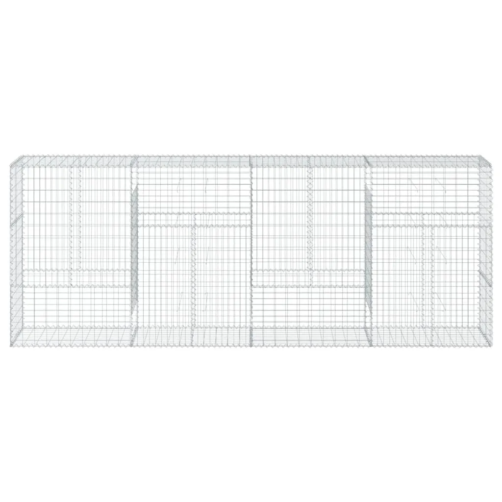 Gabion Basket with Cover 400x50x150 cm Galvanised Iron