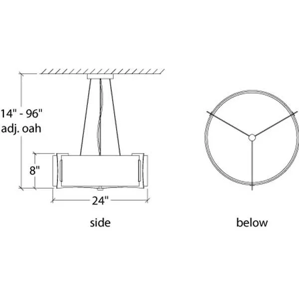 Genesis 17391-24-SM Indoor/Outdoor Stem Mount Pendant By Ultralights Lighting