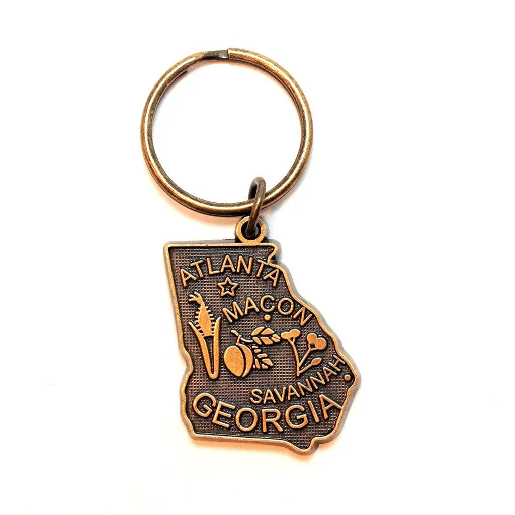 Georgia Keychain - High Quality Thick Metal State Love Key Ring