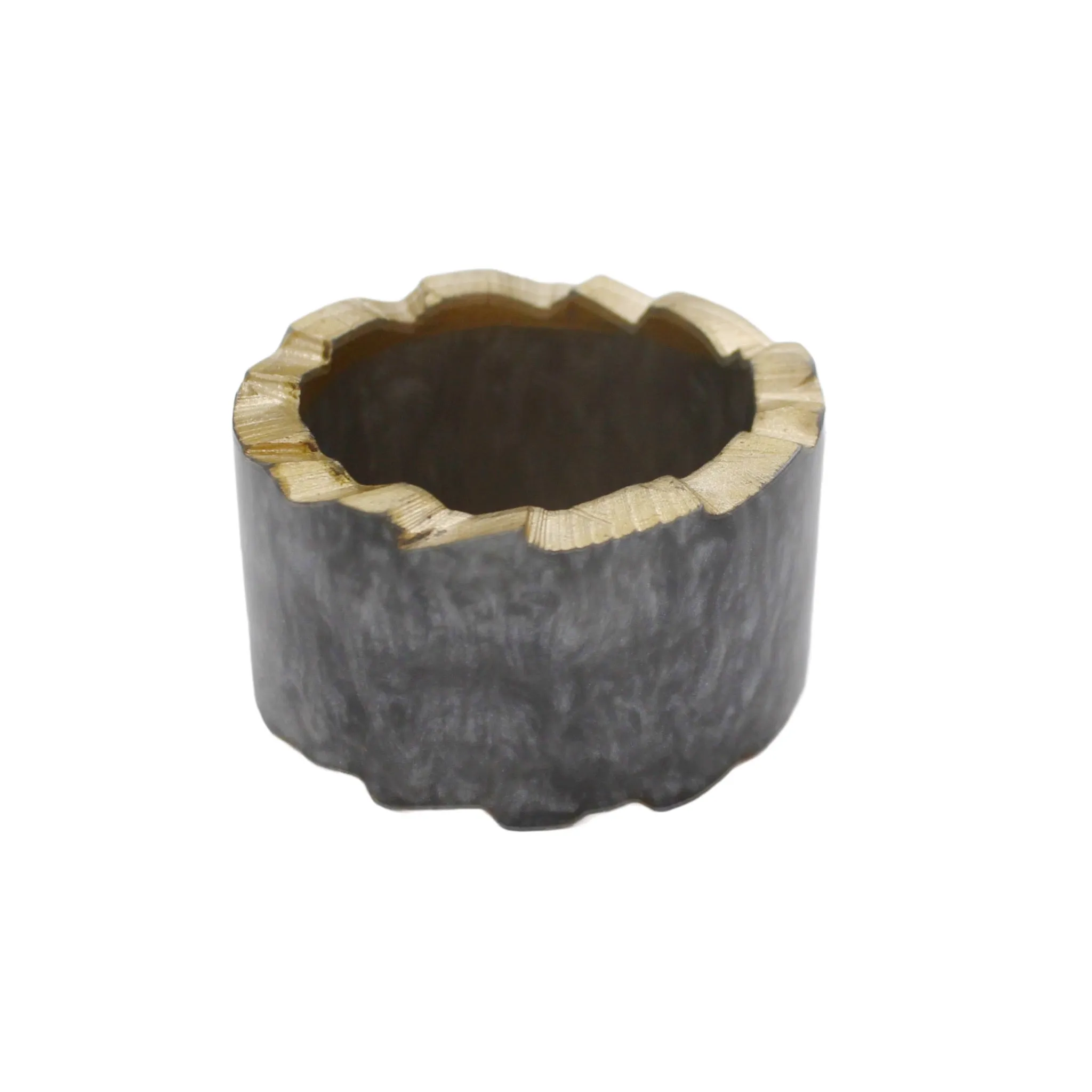 Glamour Resin Napkin Ring in Grey & Gold, Set of 4