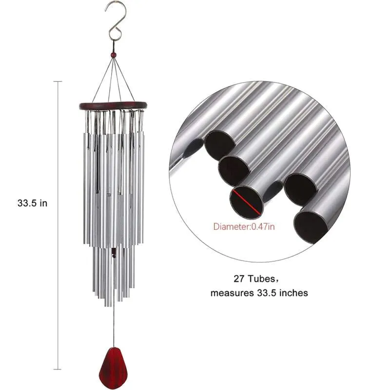 GoodVybe™ 33" Garden Wind Chimes: Chapel Bells Tone, 27 Tubes Decor