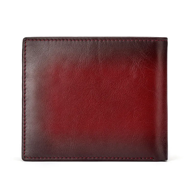 GWA030 - Ming Clan Gradient Red Cowhide Leather Wallet