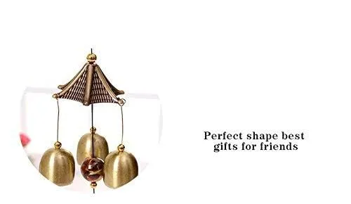 Hardik Home Dcor 3 Bell Feng Shui Positive Energy Elephant Metal Wind Chimes for Home & Office (20 inch)