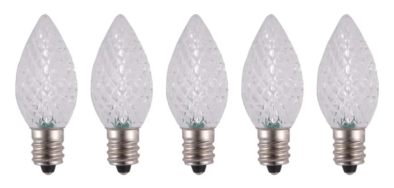 Hometown Holidays 24771 Bulb, Candelabra Lamp Base, LED Lamp, Crystal Cool White Light :BX25: QUANTITY: 1